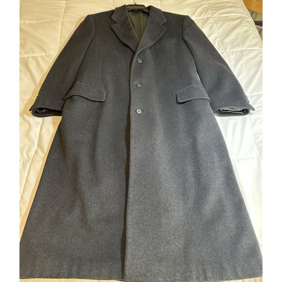Dorchester Burkhardt’s Cashmere Blend Men's 3 Button Dark Gray Trench Coat 44L - Picture 6 of 14